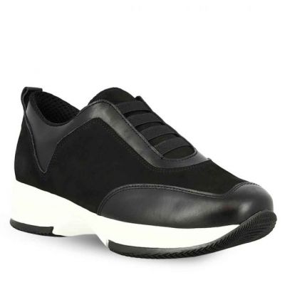 Γυναικείο δερμάτινο παπούτσι PAREX-10724001.B-BLACK